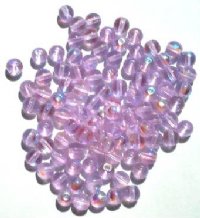 100 6mm Transparent Alexandrite AB Round Glass Beads